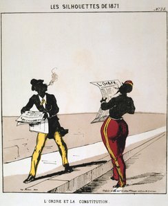 A rend és az alkotmány, 1871. a Les Silhouettes de 1871 sorozatból. Paris Commune, 1871. alkotó: Moloch