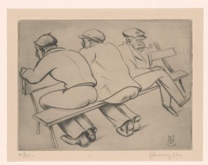 Három férfi egy kanapén alkotó: Mommie Schwarz (signed by artist)