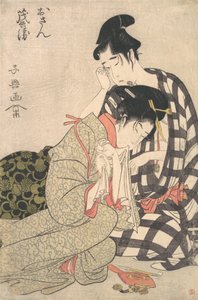 Kínzó szerelmesek, kb. 1800. alkotó: Momokawa Shiko