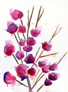 Magnolia, 2022 (akvarell, Langton, 300 g/m2, hidegen sajtolt papír)