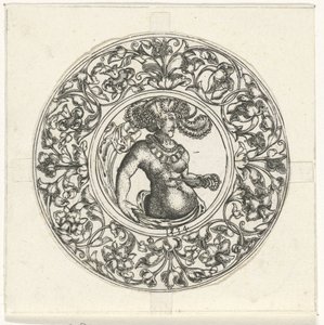 Kerek tálca Lucretiával alkotó: Monogrammist CG (Duitsland)