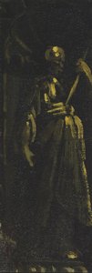 A fülkében álló szent (töredék), 1610-40 körül (olaj, vászon) alkotó: Monsu Desiderio