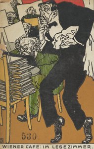 Bécsi kávéház: Az olvasóteremben Wiener Café: Im Lesezimmer, 1911.
