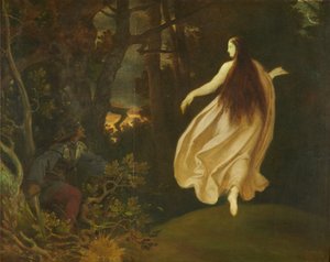 Jelenés az erdőben (a Csipkerózsikából), 1858 előtt (olaj, fa) alkotó: Moritz Ludwig von Schwind