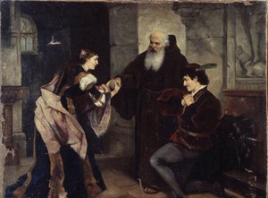 Rómeó és Júlia esküvője. William Shakespeare (1564-1616) drámája által ihletett jelenet. Moritz Ludwig von Schwind (1804-1871) festménye, olaj, vászon, osztrák művészet, 19. század közepe, romantika. Történelmi és Művészeti Múzeum, Cherep