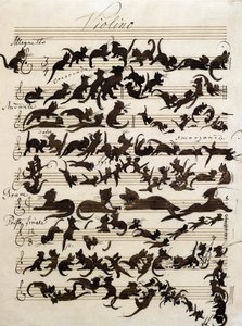 A Macska szimfóniája (Die Katzensymphony) Moritz von Schwind 1868-as rajza. Staatliche Kunsthalle Karlsruhe.