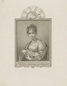 Friederike Schirmer színésznő portréja, született Christ 1785-1833, c. 1830. alkotó: Moritz Retzsch