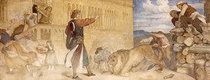 Úgy bánt az oroszlánokkal, mintha viccelne, 185455 körül alkotó: Moritz Ludwig von Schwind