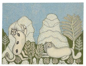 Macskák a hóban alkotó: Morris Hirshfield