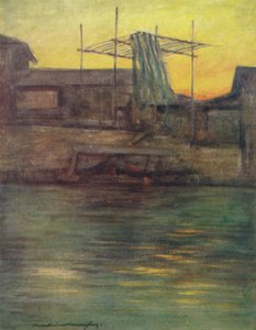 „A Back Canal, Osaka”, 1887, 1901 alkotó: Mortimer L Menpes