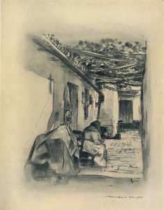 "Udvar Sevillában", 1903. alkotó: Mortimer L Menpes