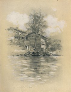 Folyólakás Srinagarban, 1903 alkotó: Mortimer L Menpes