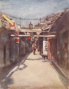 „Az utca a galériával”, c1887, 1901 alkotó: Mortimer L Menpes