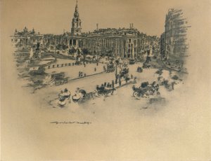 "Trafalgar Square", 1903 alkotó: Mortimer L Menpes