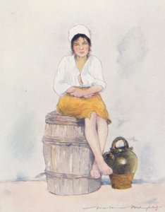 Egy kis vízhordó (színes litográfia) alkotó: Mortimer Ludington Menpes
