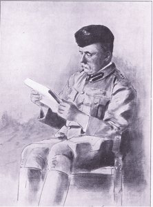 French ezredes, illusztráció: Pretoria után: A gerillaháború, 1902 alkotó: Mortimer Ludington Menpes