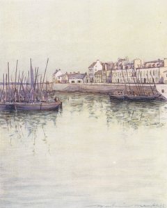 Concarneau kikötő (színes litográfia) alkotó: Mortimer Ludington Menpes