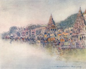 A Holy River partján, Benares, 1905 alkotó: Mortimer Ludington Menpes