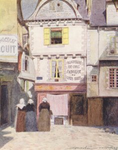 Place Henri Quatre, Vannes (színes litográfia) alkotó: Mortimer Ludington Menpes