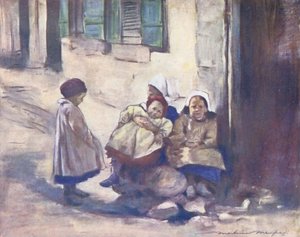 A világ gyermekei: Breton, egy család (színes litográfia) alkotó: Mortimer Ludington Menpes