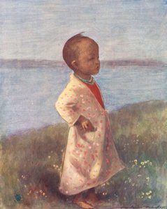 A világ gyermekei: Burmaiak, vigyázzban állva (színes litográfia) alkotó: Mortimer Ludington Menpes