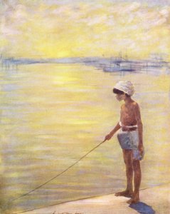 A világ gyermekei: Cingalese, halászat (színes litográfia) alkotó: Mortimer Ludington Menpes