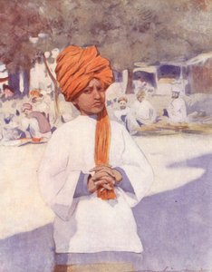 A világ gyermekei: Delhiben (színes litográfia) alkotó: Mortimer Ludington Menpes