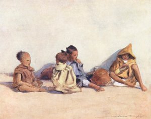 A világ gyermekei: Mór, játékban (színes litográfia) alkotó: Mortimer Ludington Menpes