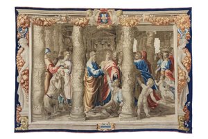 Szent Péter meggyógyítja a nyomorékot, 1630 körül (faliszőnyeg Raffael rajzai alapján) alkotó: Mortlake Tapestry Manufactory