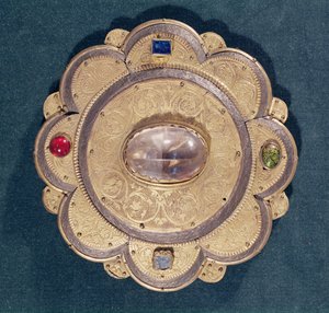 Poliobed ereklyetartó, 13. század (arany, fa és drágakövek)