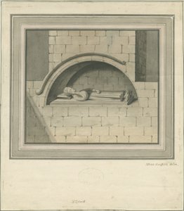 Elford-templom – „A Stanley-emlékmű”: akvarell rajz, nd [?18. század] alkotó: Moses Griffiths