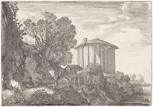 Táj a Vesta templommal Árkádiai tájak (sorozat címe) alkotó: Moyses van Wtenbrouck