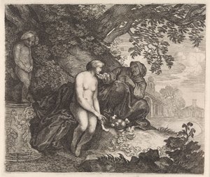 Vertumnus megpróbálja elcsábítani Pomonát alkotó: Moyses van Wtenbrouck