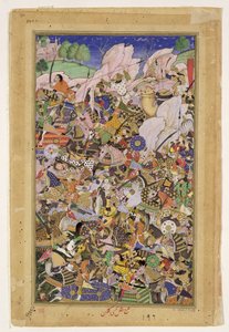 Bundi csata, az Akbarnamából, 1590 körül