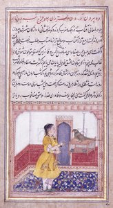 Khujista Beszélgetés a papagájjal, c. 1580 alkotó: Mughal School