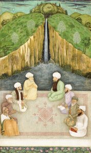 Bölcsek a vallási vitában, 1680 körül alkotó: Mughal School