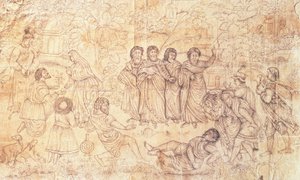 Ananias halála, 1650-1680 körül alkotó: Mughal School