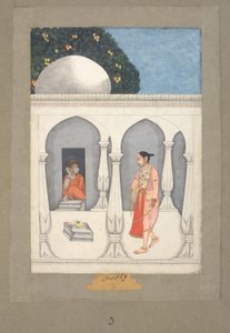 Muhammad Faqirullah Khan Egy hölgy látogatása egy saivita szentélyben, 1750 körül (gouache, papír) alkotó: Muhammad Faqirullah Khan