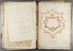 Portfólió Mutio Oddi, Urbino és mások rajzaiból – Po Fume, 1635-40 körül (toll és tinta papíron, bekötött kötetben)