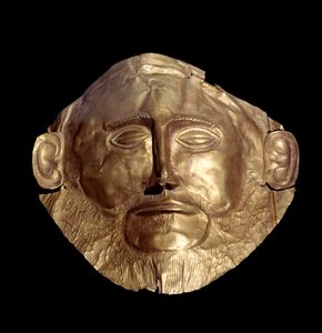 Temetési maszk mükénéi aranyból (Mükénészből), „Agamemnon maszkjaként”
