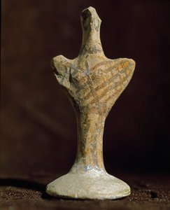 Mükénei művészet: terrakotta bálvány az olaszországi Scoglio del Tonnóból (Punta Tonno, Taranto). Bronzkor, ie 2000.