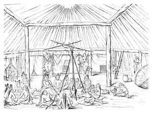 Egy Teepee belseje, 1841. alkotó: Myers and Co