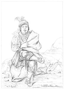 Amerikai indián, északnyugati határ, 1841. alkotó: Myers and Co