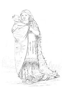 Indián nő és baba. alkotó: Myers and Co
