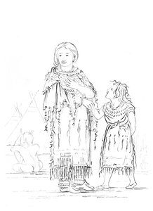 Amerikai indián nő és gyermek, 1841.