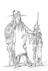 Eagle Ribs portréja, indián férfi, 1841. alkotó: Myers and Co