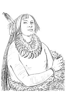 A középen rohanó indián férfi portréja, 1841. alkotó: Myers and Co