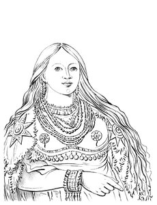 Mink, indián nő portréja, 1841.