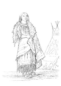 A sokakat megütő nő portréja, indián nő, 1841.