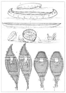 Sioux kenuk és Chippewa hótalpok, 1841. alkotó: Myers and Co